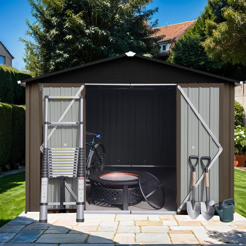 10ftx8ft Outdoor Metal Storage Shed for Gardens - Image 2
