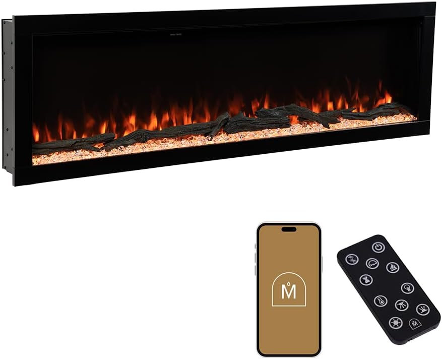 Modern Ember Highmark 60-Inch Smart Linear Electric Fireplace, WiFi & 10-Color Flames - Image 11