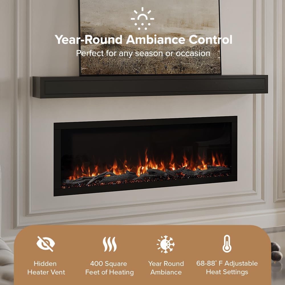 Modern Ember Highmark 60-Inch Smart Linear Electric Fireplace, WiFi & 10-Color Flames - Image 30
