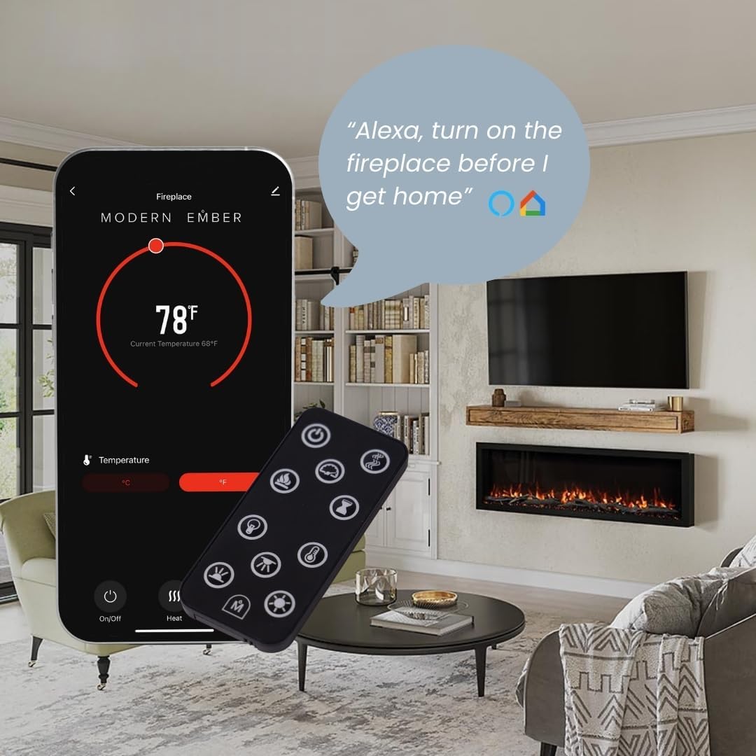 Modern Ember Highmark 60-Inch Smart Linear Electric Fireplace, WiFi & 10-Color Flames - Image 54