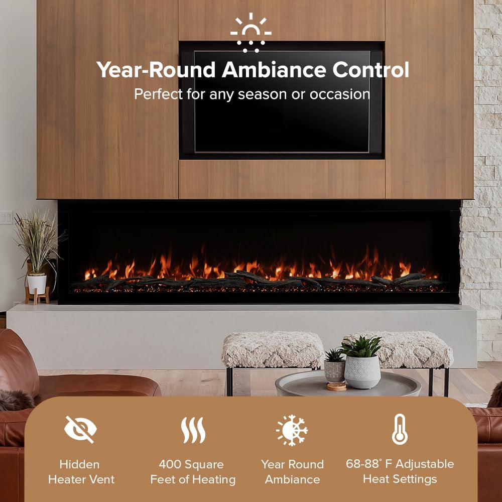 Modern Ember Highmark 60-Inch Smart Linear Electric Fireplace, WiFi & 10-Color Flames - Image 41