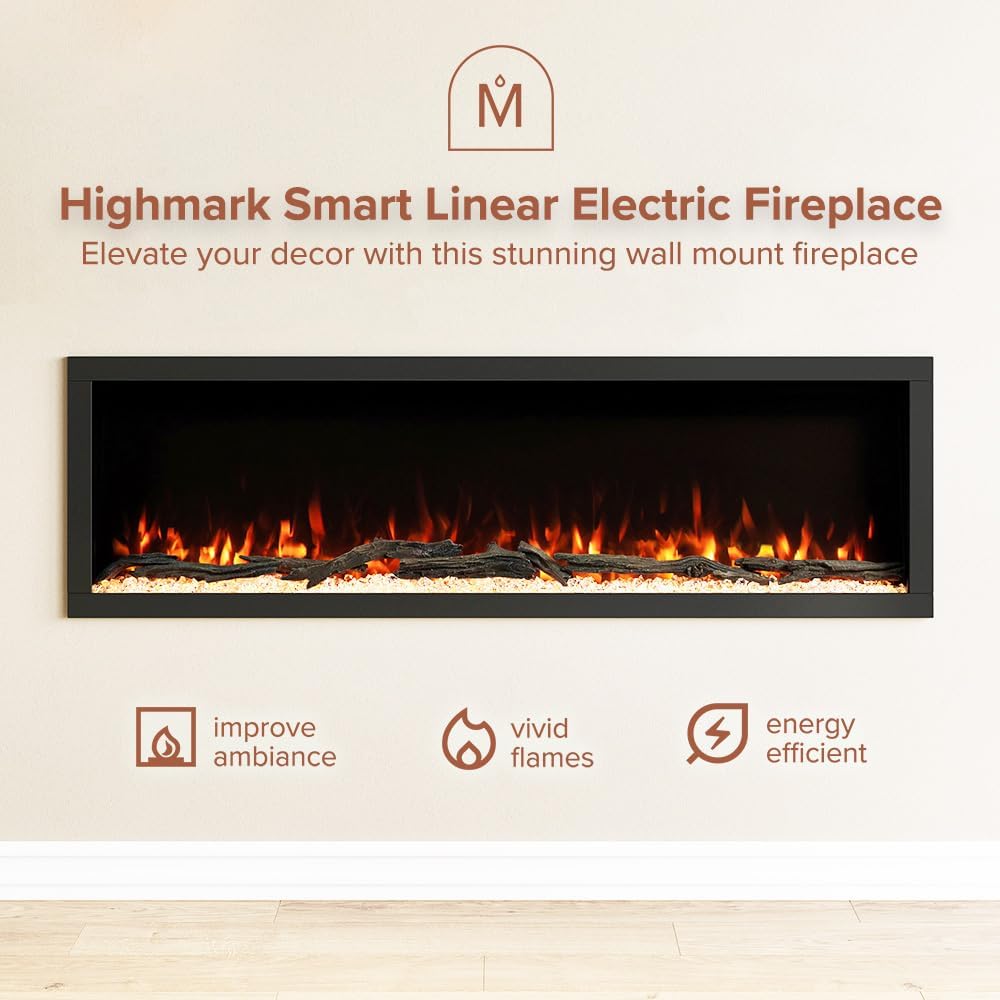 Modern Ember Highmark 60-Inch Smart Linear Electric Fireplace, WiFi & 10-Color Flames - Image 50