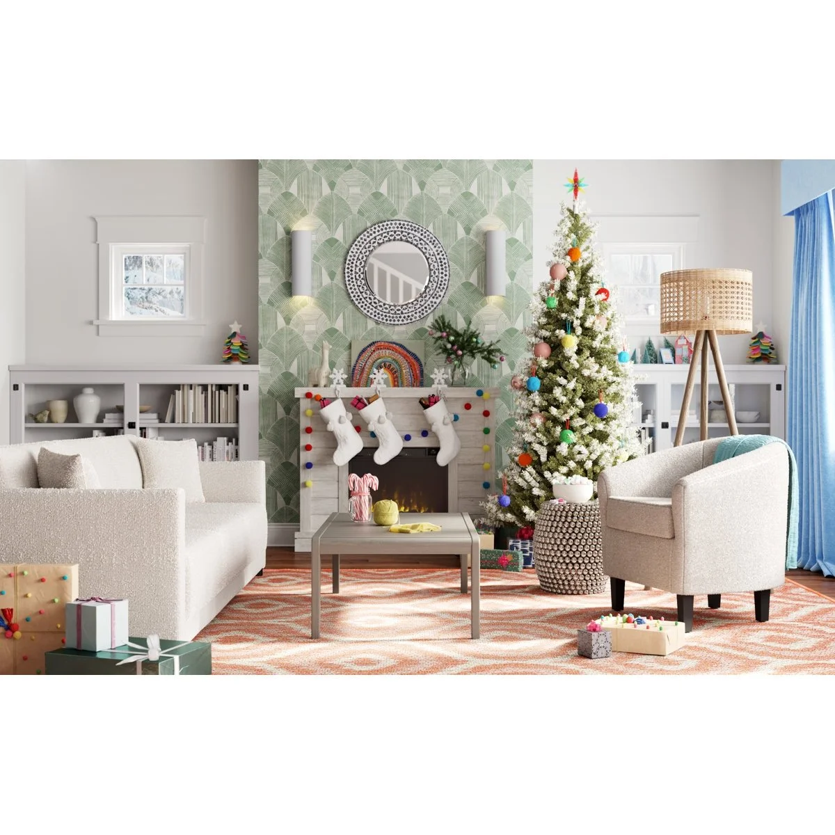 Alaya Wall Mounted Electric Fireplace Sand & Stable Finish - Image 3