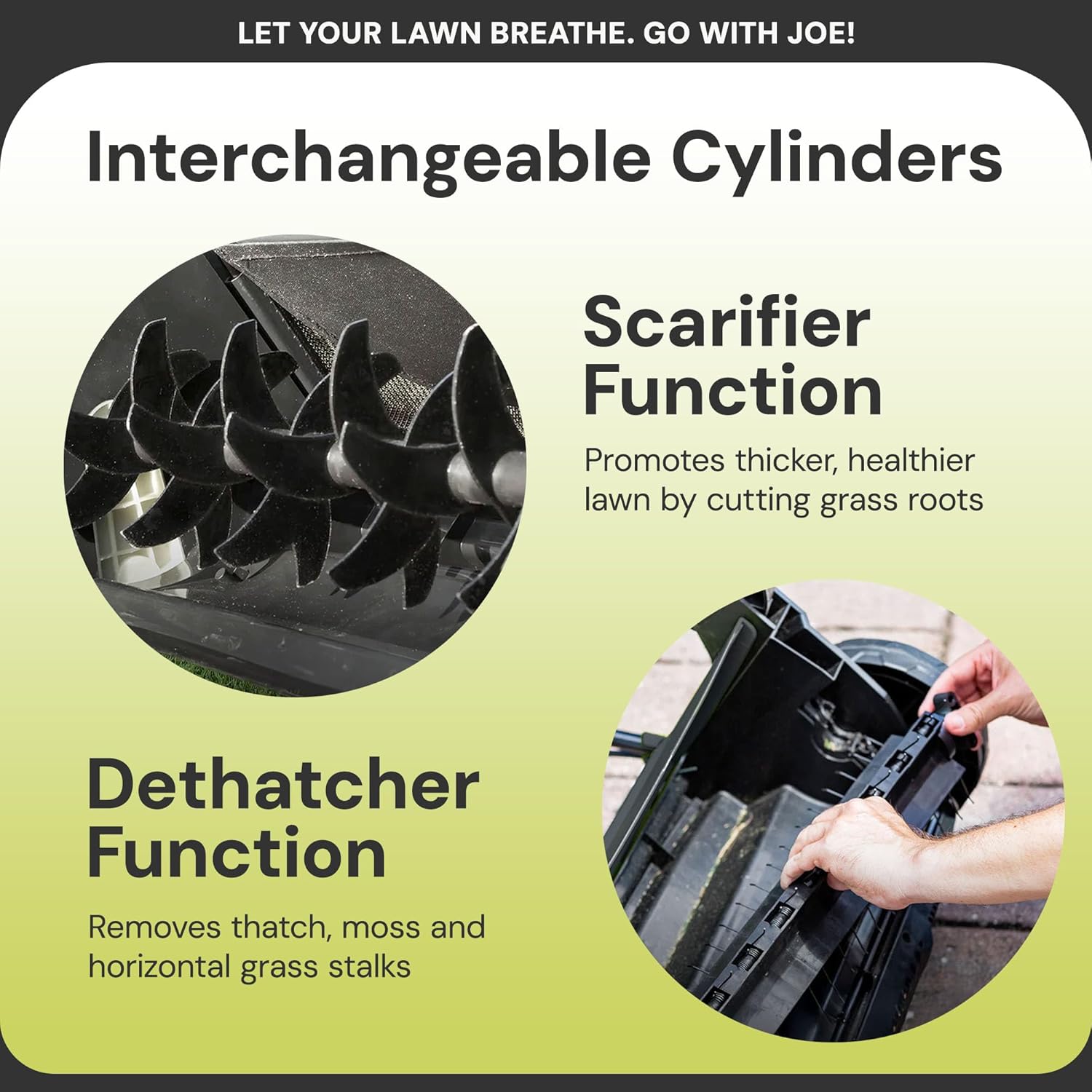 Sun Joe AJ805E 13A Electric Dethatcher & Scarifier, 15 in. - Image 4