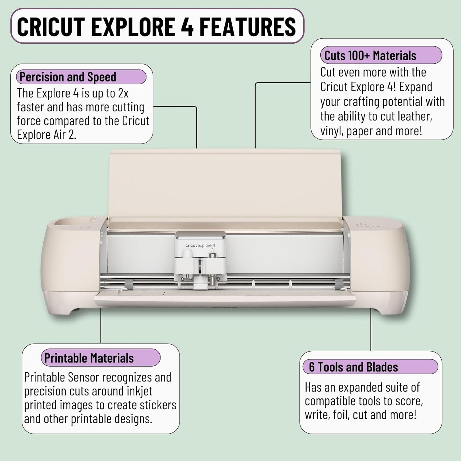 Cricut Explore 4 Cutting Machine Bundle with Vinyl & Iron-On Materials - Image 9