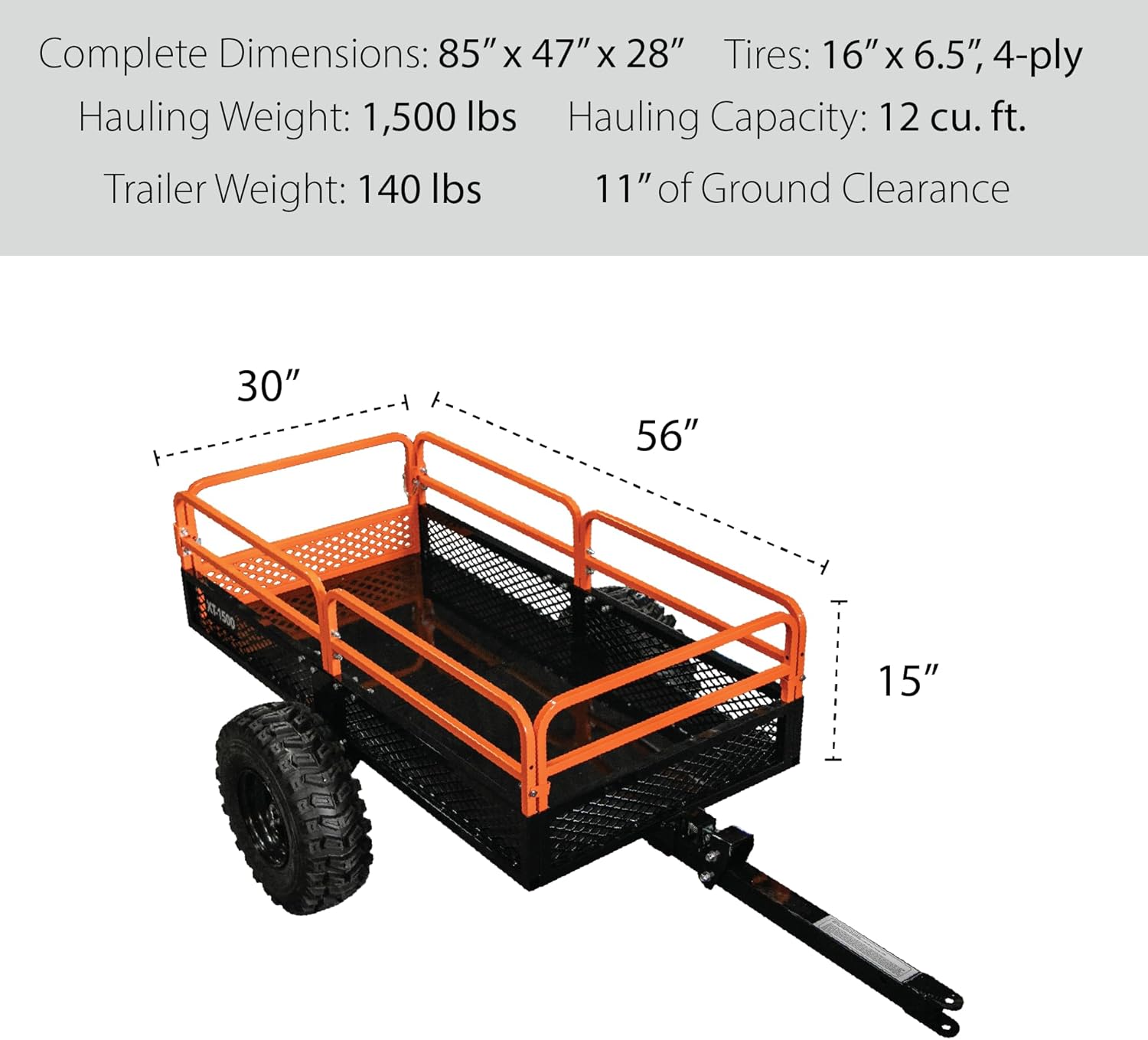 Impact Implements 1500 lb Utility Cargo Trailer with Pivot Dump for ATV, UTV, and Lawn Tractor - Image 3