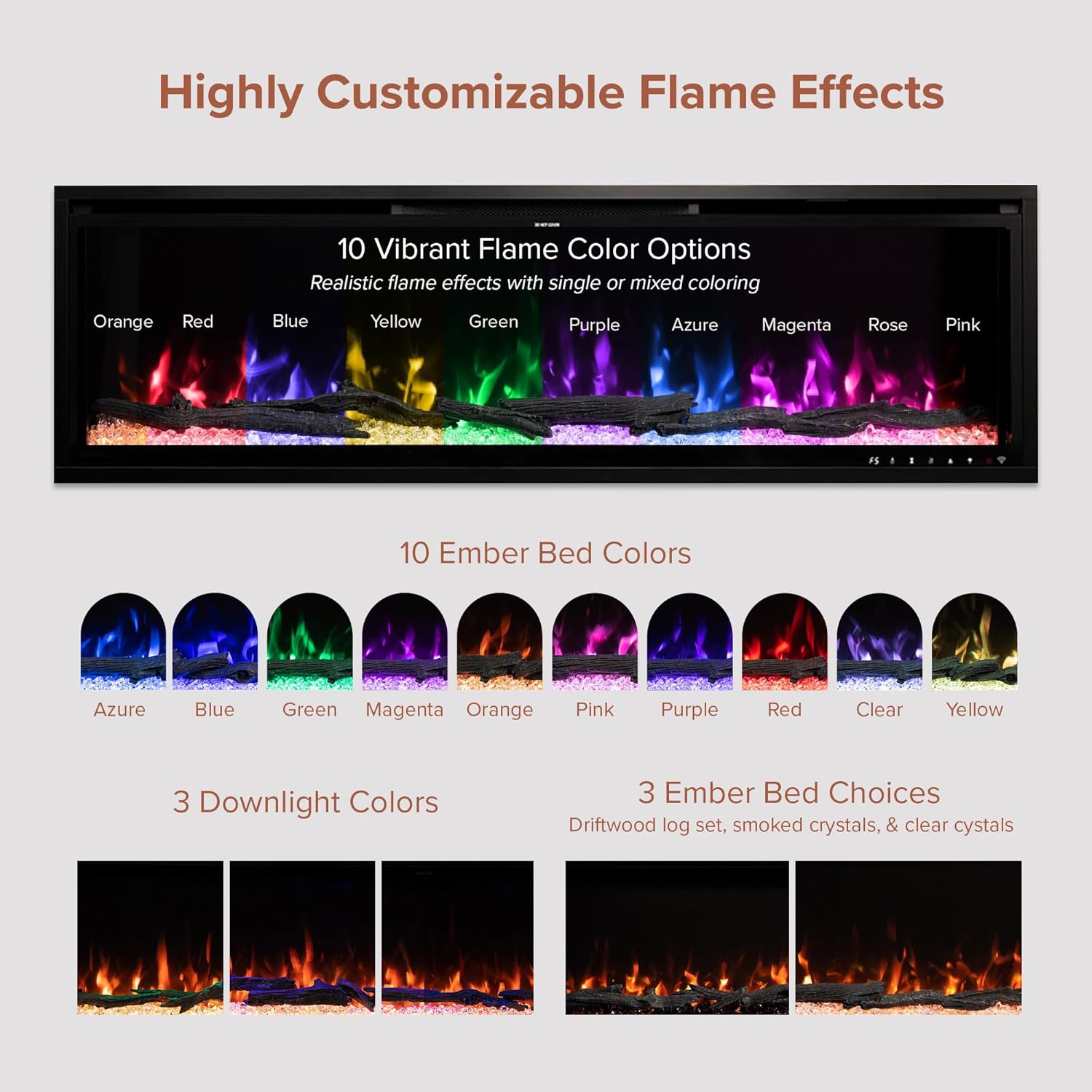 Modern Ember Highmark 60-Inch Smart Linear Electric Fireplace, WiFi & 10-Color Flames - Image 40