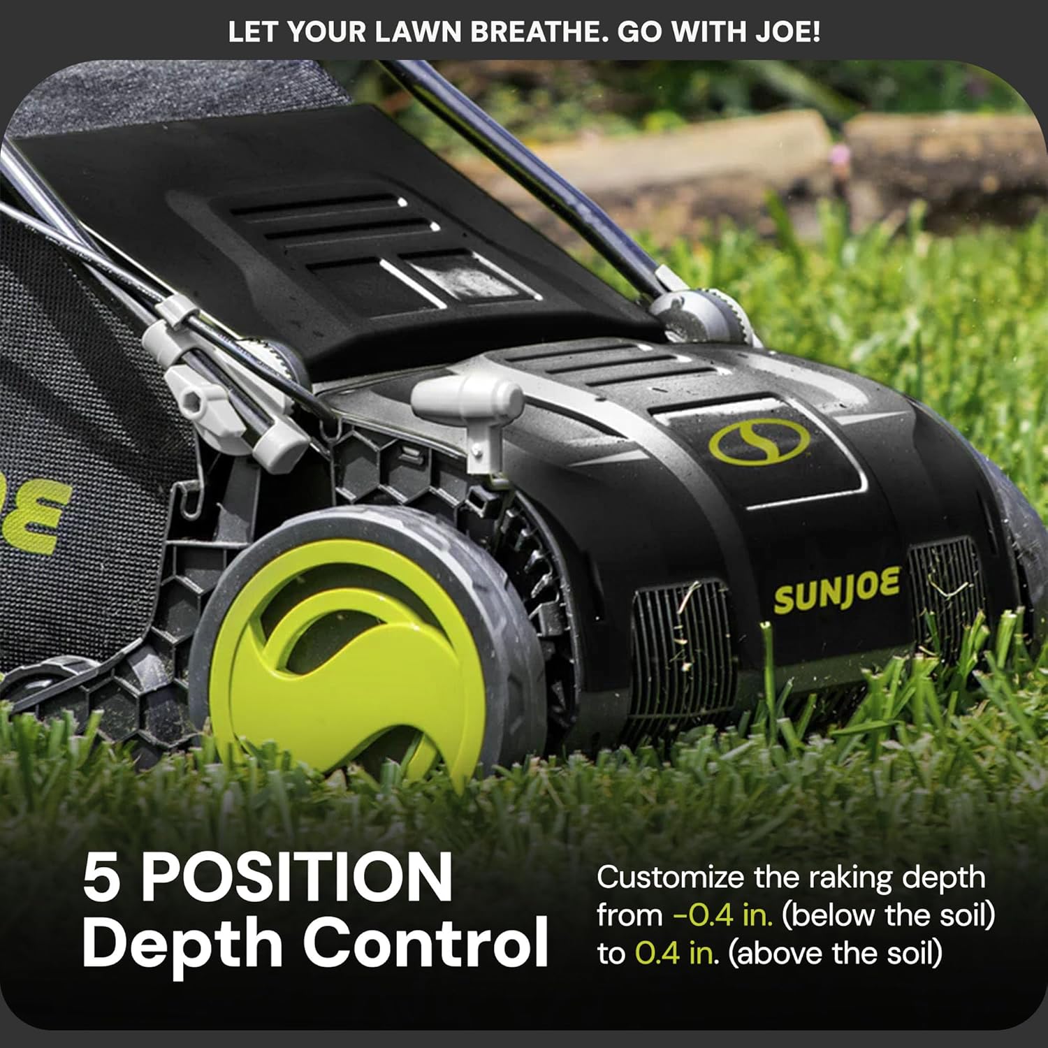 Sun Joe AJ805E 13A Electric Dethatcher & Scarifier, 15 in. - Image 3