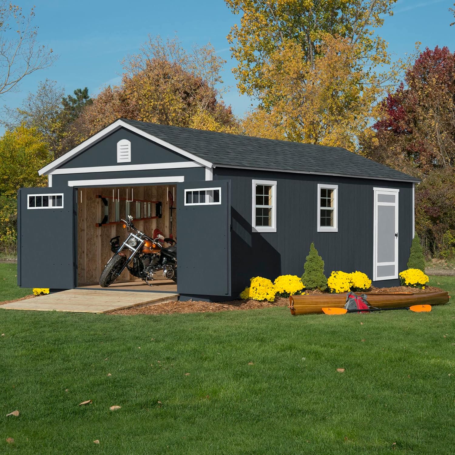 Handy Home Products Manhattan 12x24 Garage Do-it-Yourself Wooden Storage Shed, Does not Include Paint and Roofing Shingles - Image 3