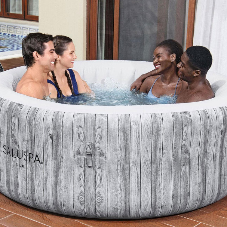 Bestway 4 – Person 120 – Jet Vinyl Round Inflatable Hot Tub in Gray