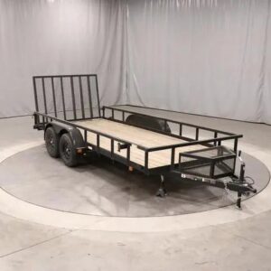 6×16 Heavy-Duty Tandem Axle Utility Trailer – 2025 Steel Frame with Wood Deck