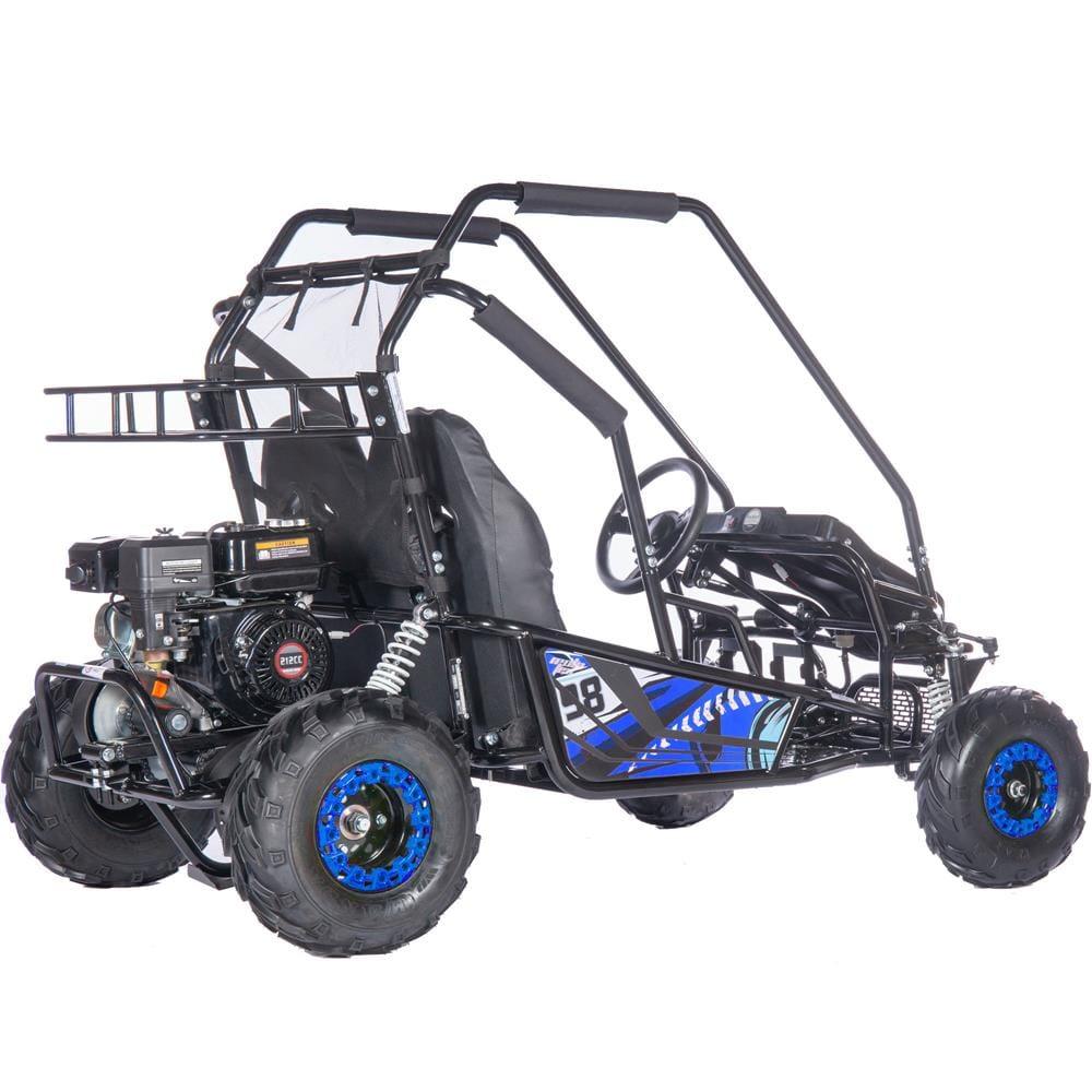 MotoTec Mud Monster XL 212cc 2 Seat Go Kart Full Suspension Blue - Image 6