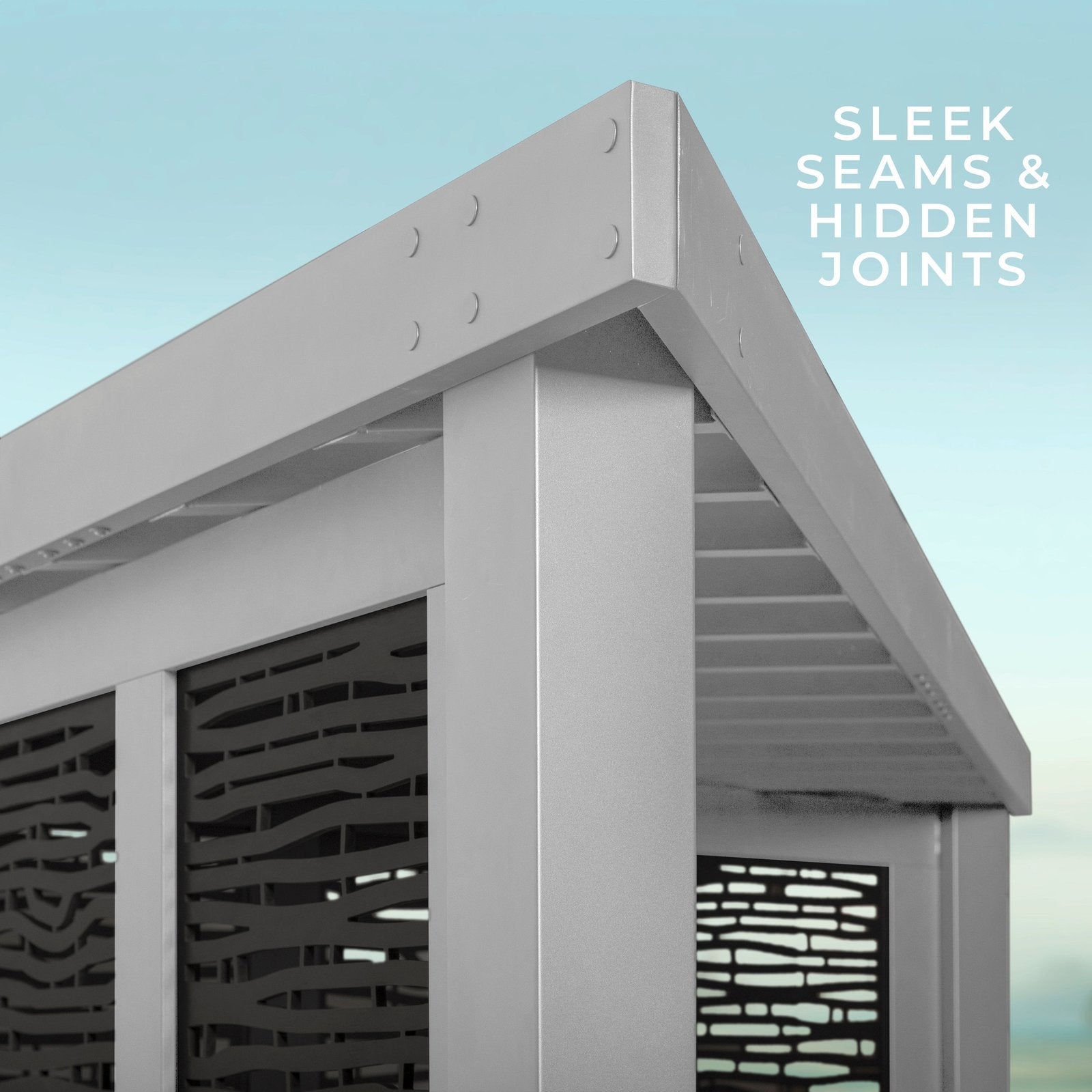 Ridgedale Modern Steel Cabana Pergola with Conversational Seating - Image 11