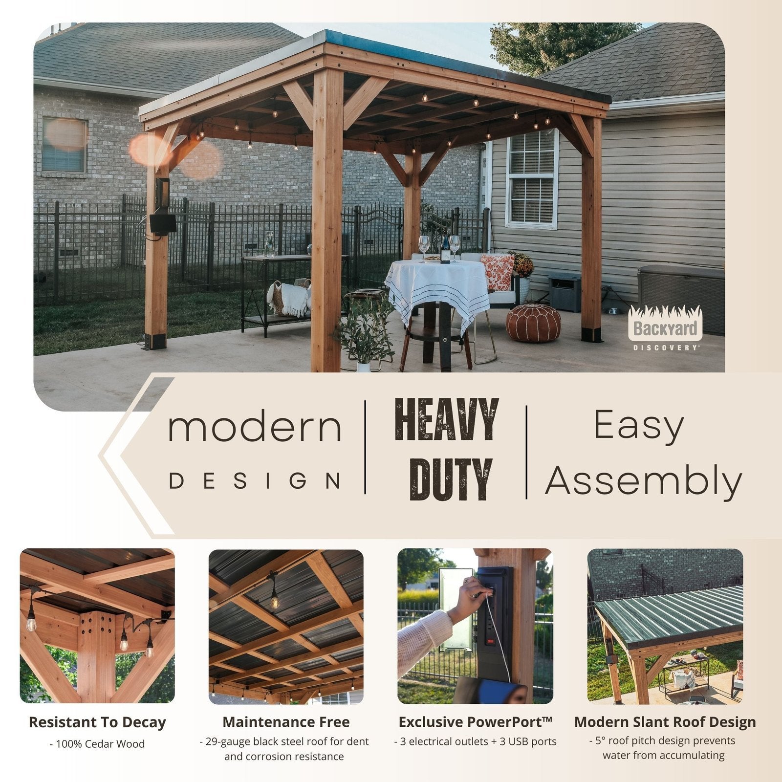 Backyard Discovery 12×9.5 Arcadia Gazebo - Image 18