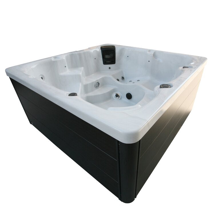 WSINC 5 – Person 32 – Jet Acrylic Square Hot Tub with Ozonator in Grey Oak