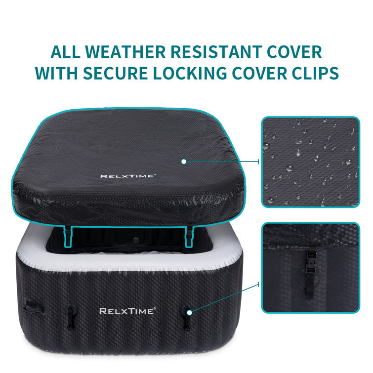 ZACHVO 120 Volt 3 – Person 120 – Jet Square Inflatable Hot Tub in Black - Image 12