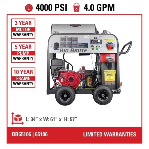 Simpson BB65106 Big Brute Professional 4000 PSI (Gas-Hot Water) Pressure Washer - Image 20