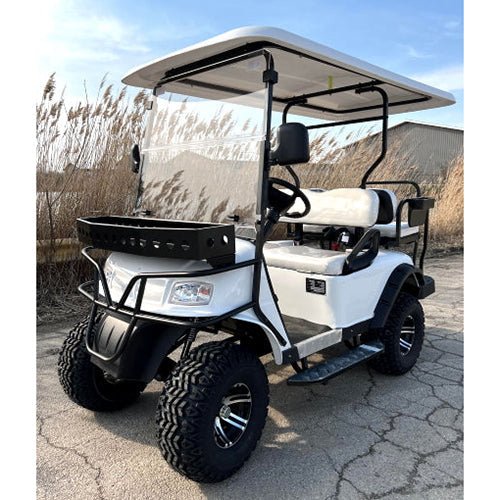 48V Electric Golf Cart – eMACHINE Lifted Model in White