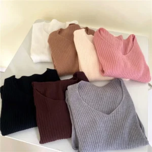 Casual Long Sleeve Knitted Pullover 2025