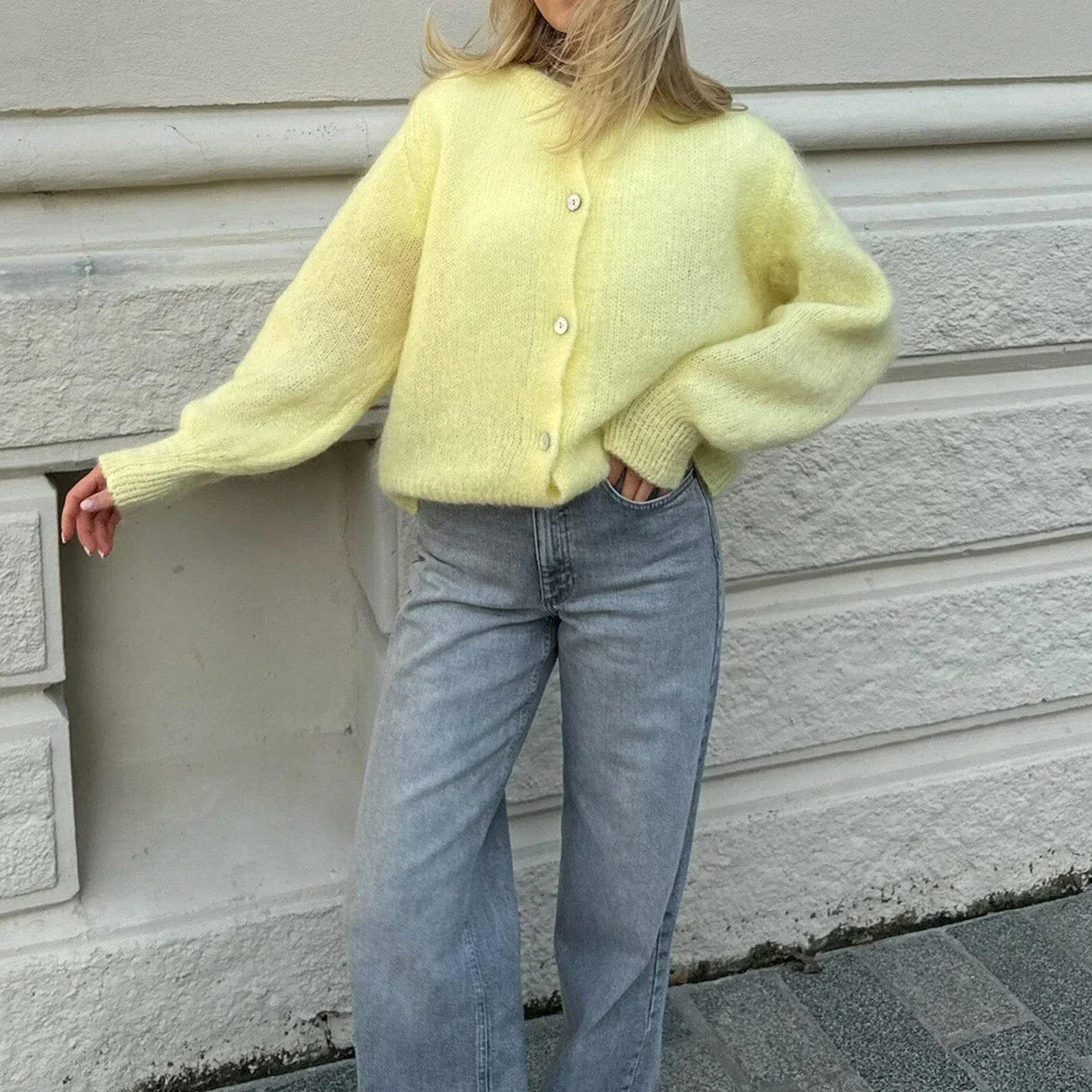 Women Knitted O-neck Long Sleeve - Image 6