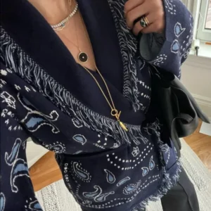 Loose V-neck Long Sleeve Belt Sweater