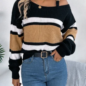 Top Casual Stripe Women Clothes