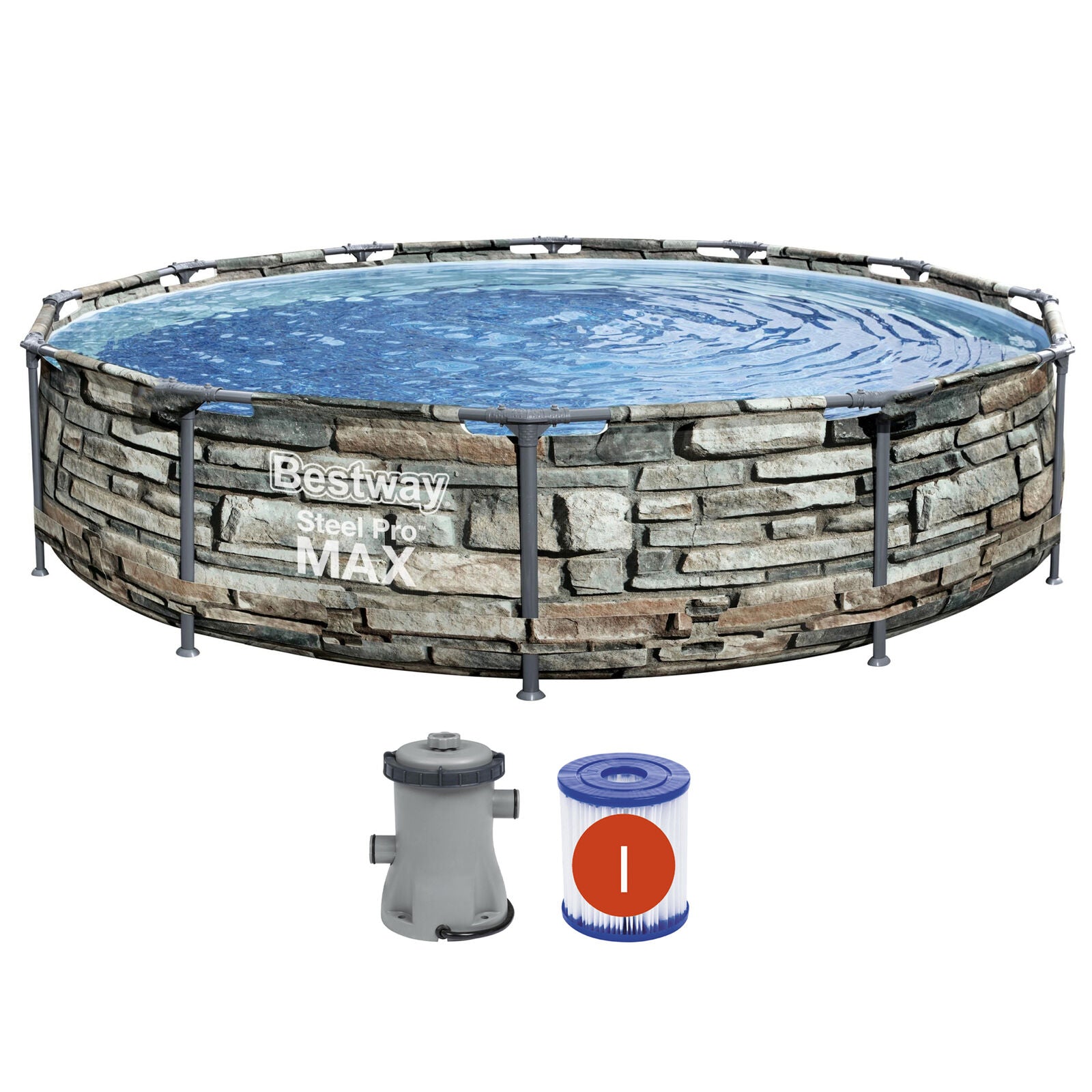 Bestway 12′ x 30″ Steel Pro Max Round Above Ground Swimming Pool